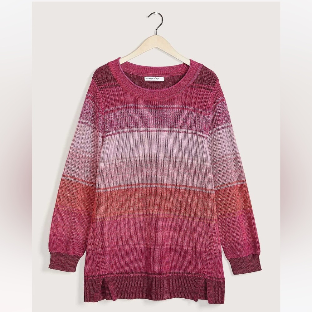 VGUC 2X Penningtons Layered Pink Knitted Sweater